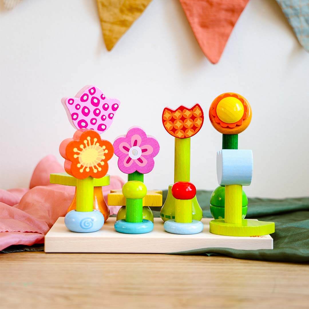 Flower Garden Wooden Sorting and Stacking Game