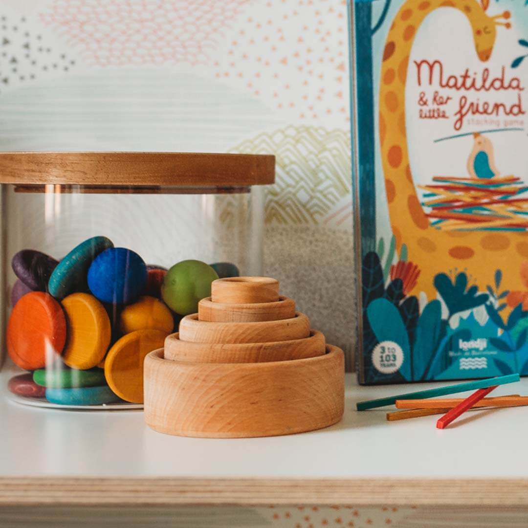 Natural Wood Nesting Bowl Set