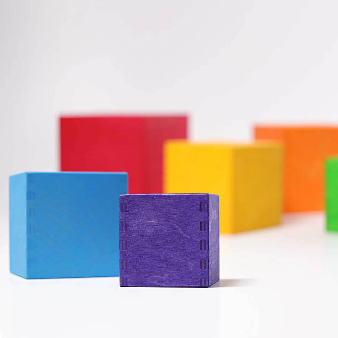 Large Rainbow Wooden Nesting Cubes