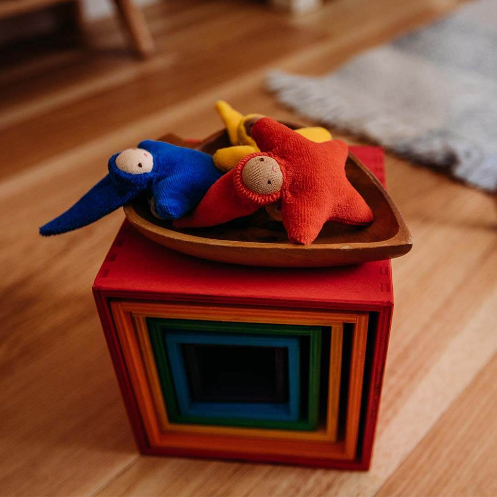 Large Rainbow Wooden Nesting Cubes