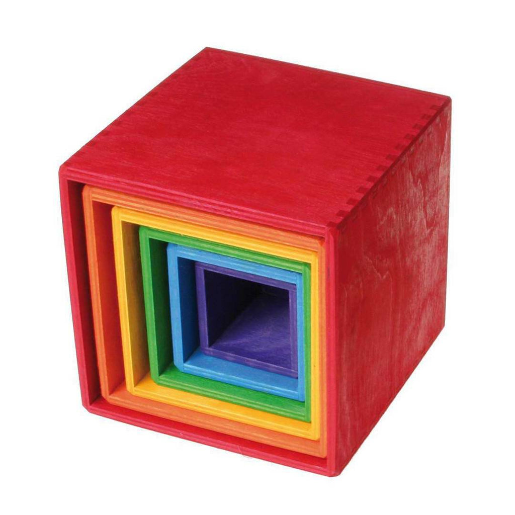 Large Rainbow Wooden Nesting Cubes