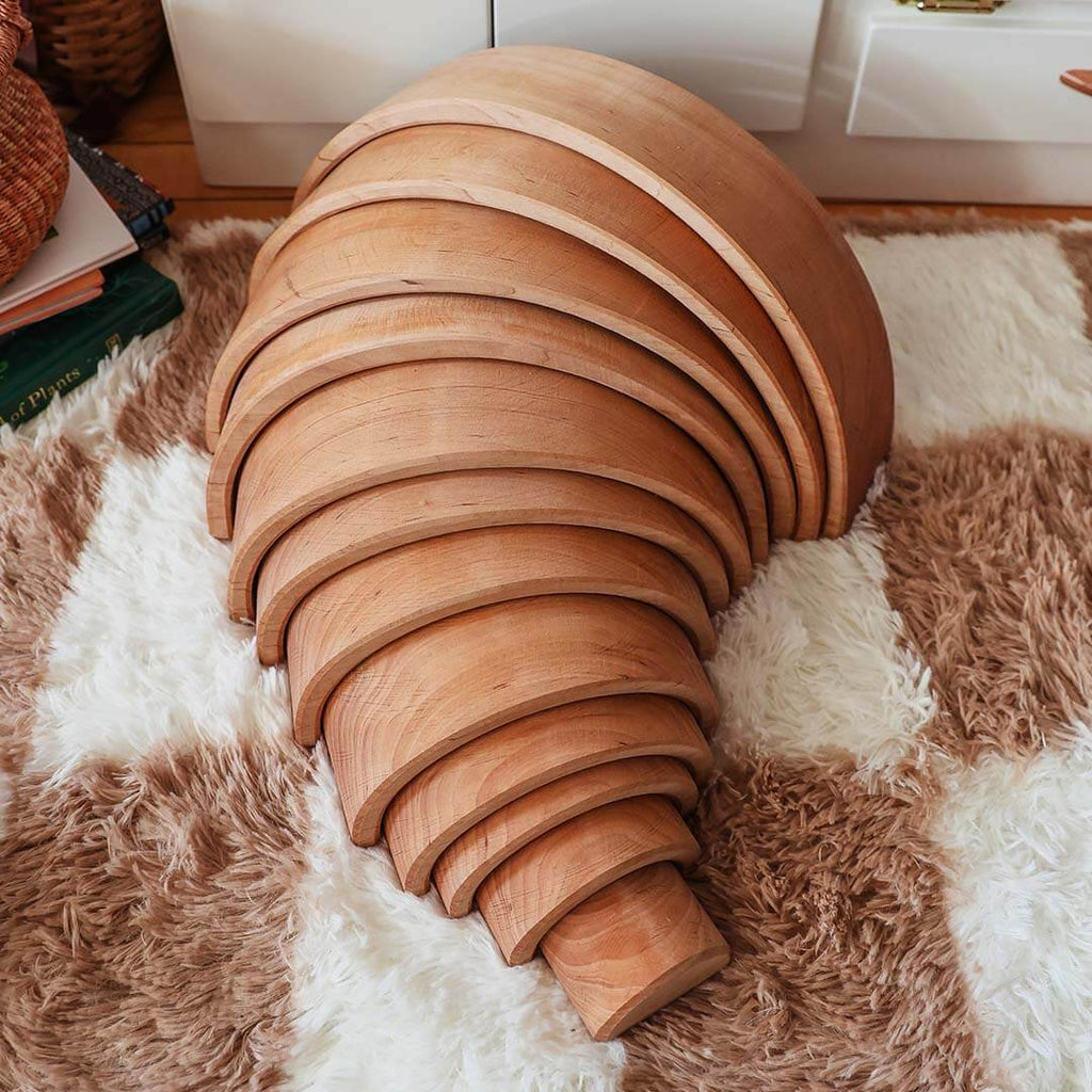 Natural Wooden Rainbow Tunnel - 12 Piece