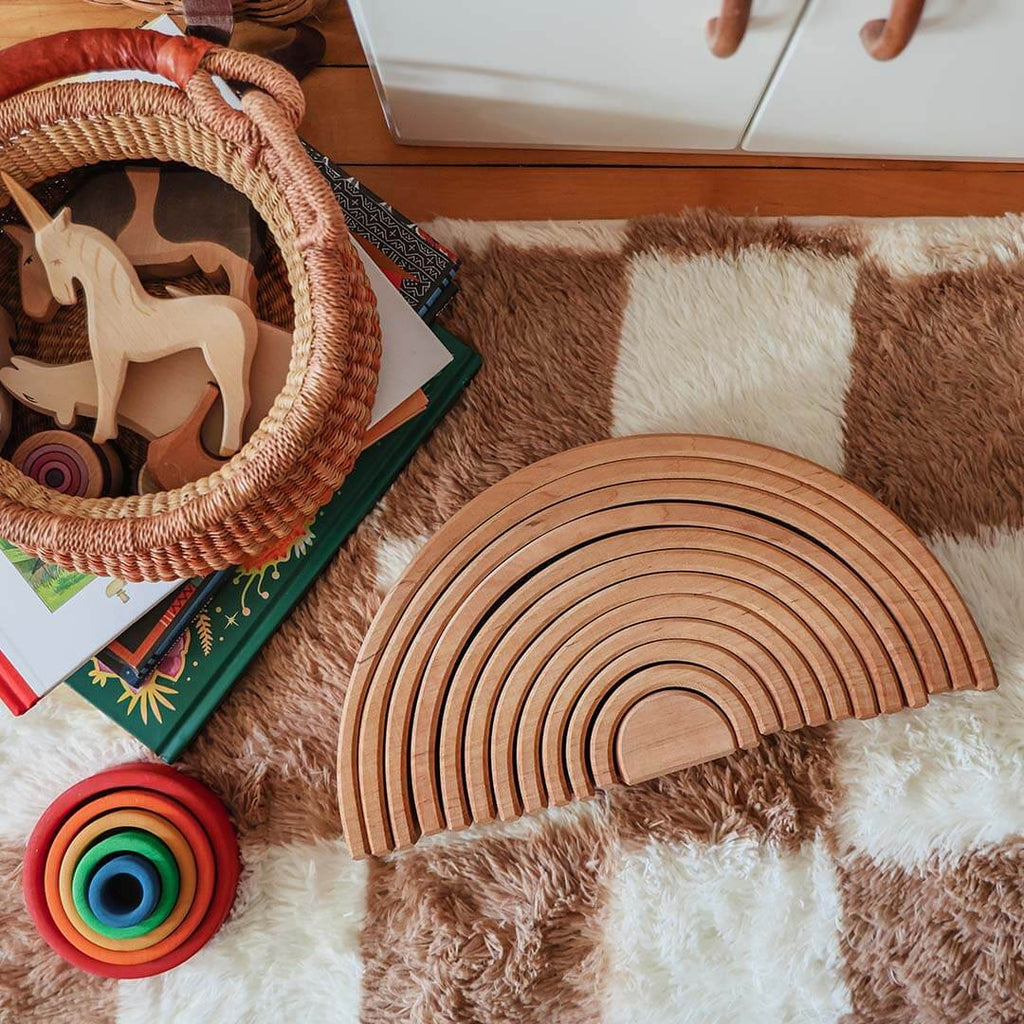 Natural Wooden Rainbow Tunnel - 12 Piece