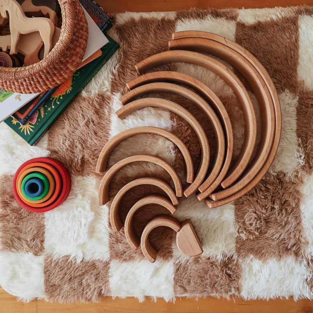 Natural Wooden Rainbow Tunnel - 12 Piece