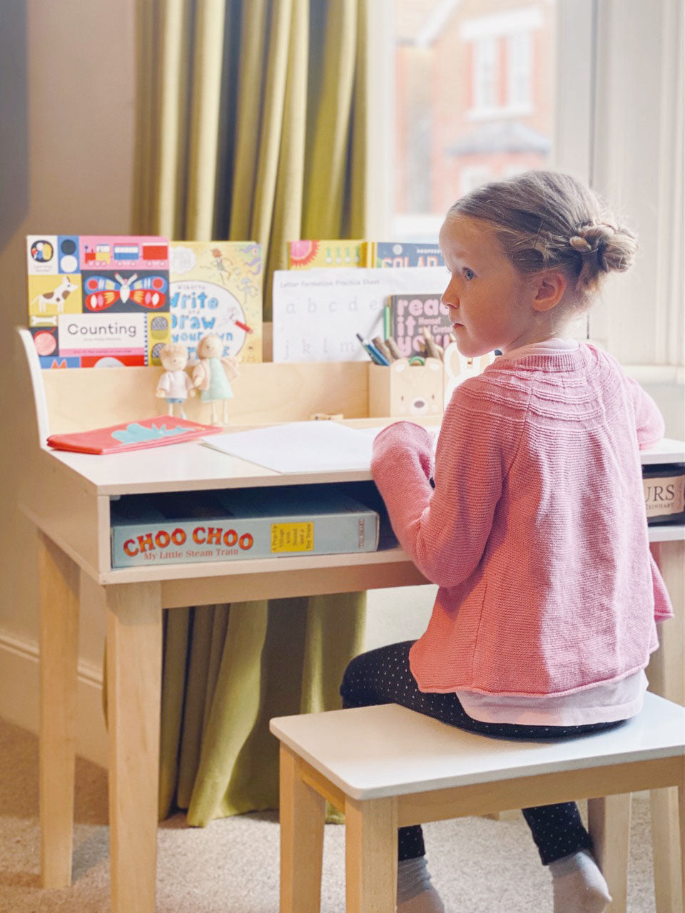 Wooden Forest Friends Desk and Chair
