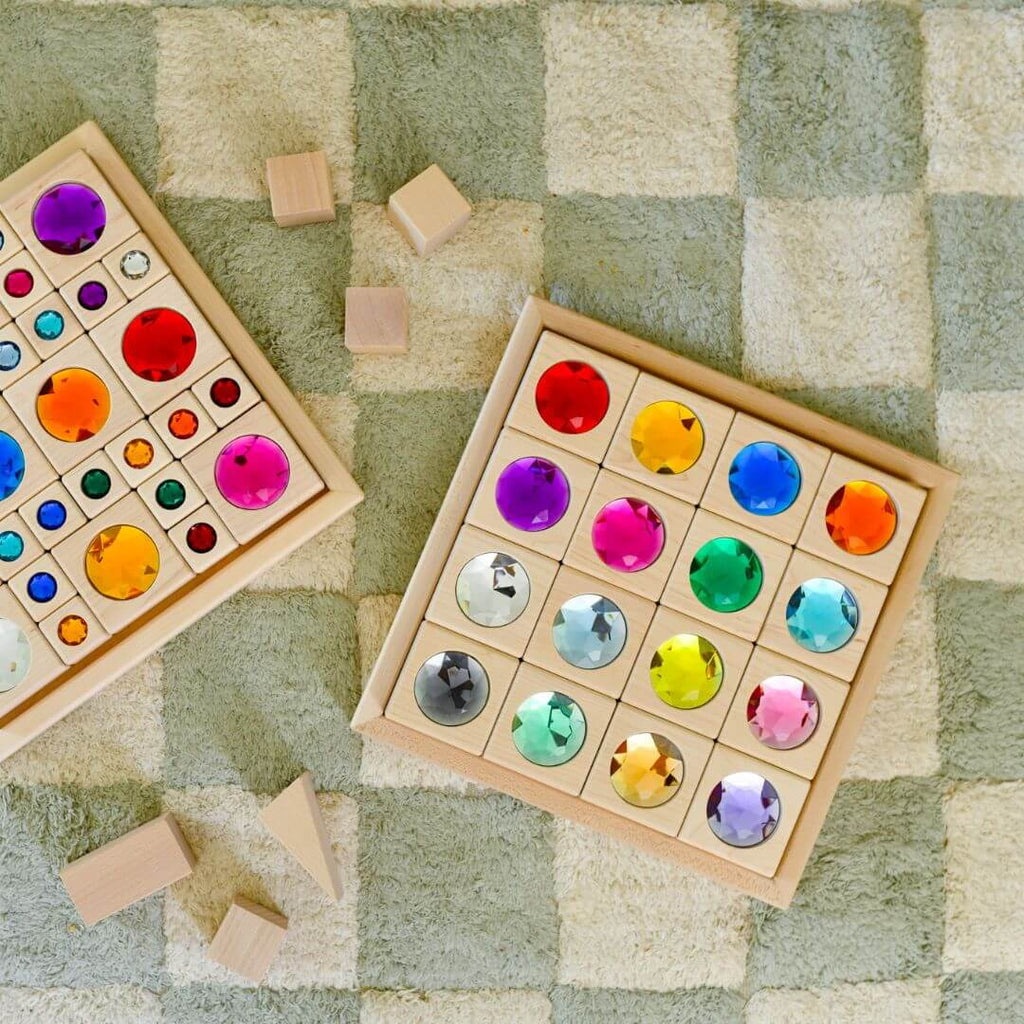 Large Gem Block Collection with Tray - 16 Piece Set