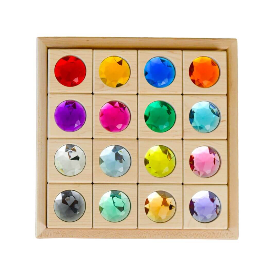 Large Gem Block Collection with Tray - 16 Piece Set