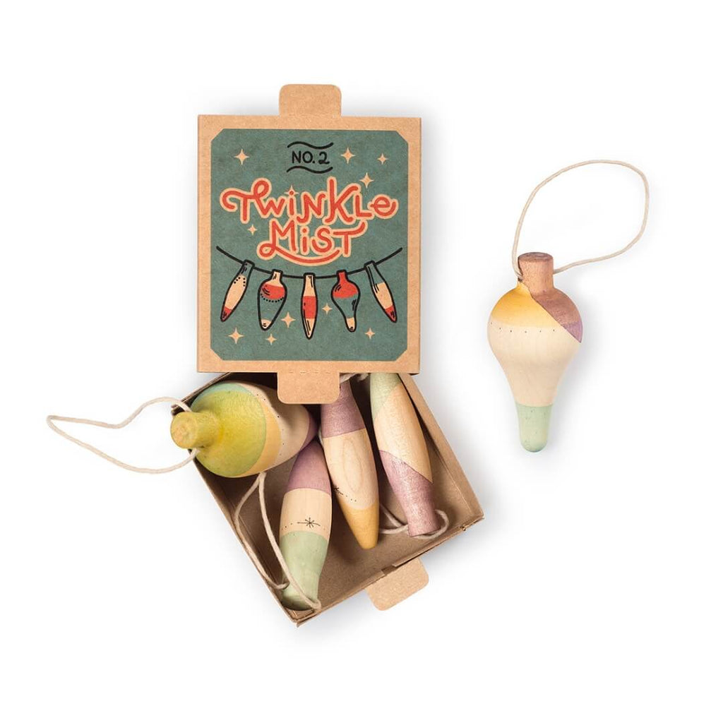 Twinkle Mist Wooden Ornament Set