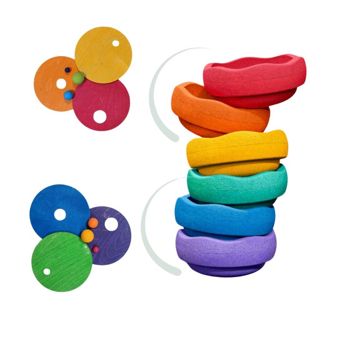 Grimm's x Stapelstein Rolling Discs - Rainbow