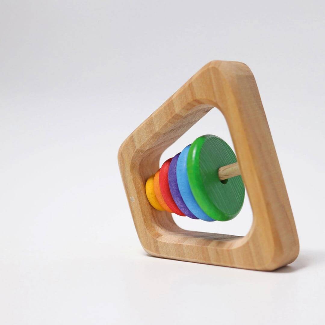 Wooden Rainbow Pyramid Rattle