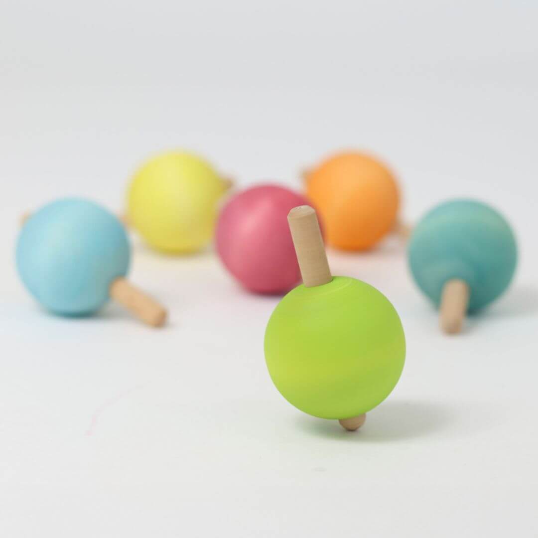 Rainbow Spinning Tops - Set of 6