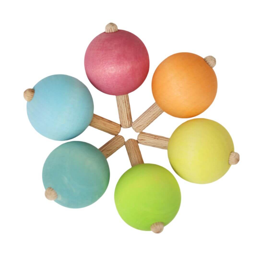 Rainbow Spinning Tops - Set of 6