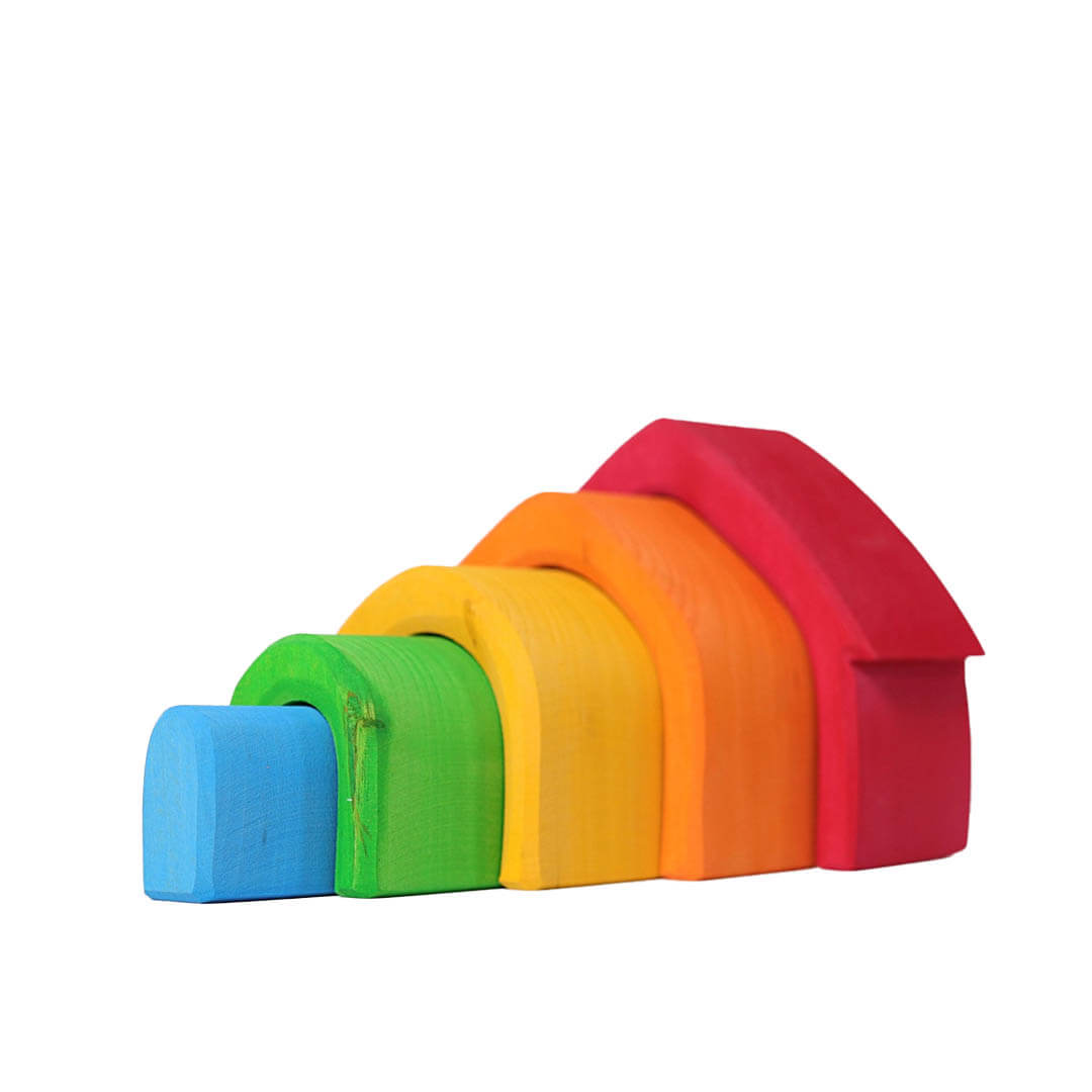 Wooden Rainbow Nesting House