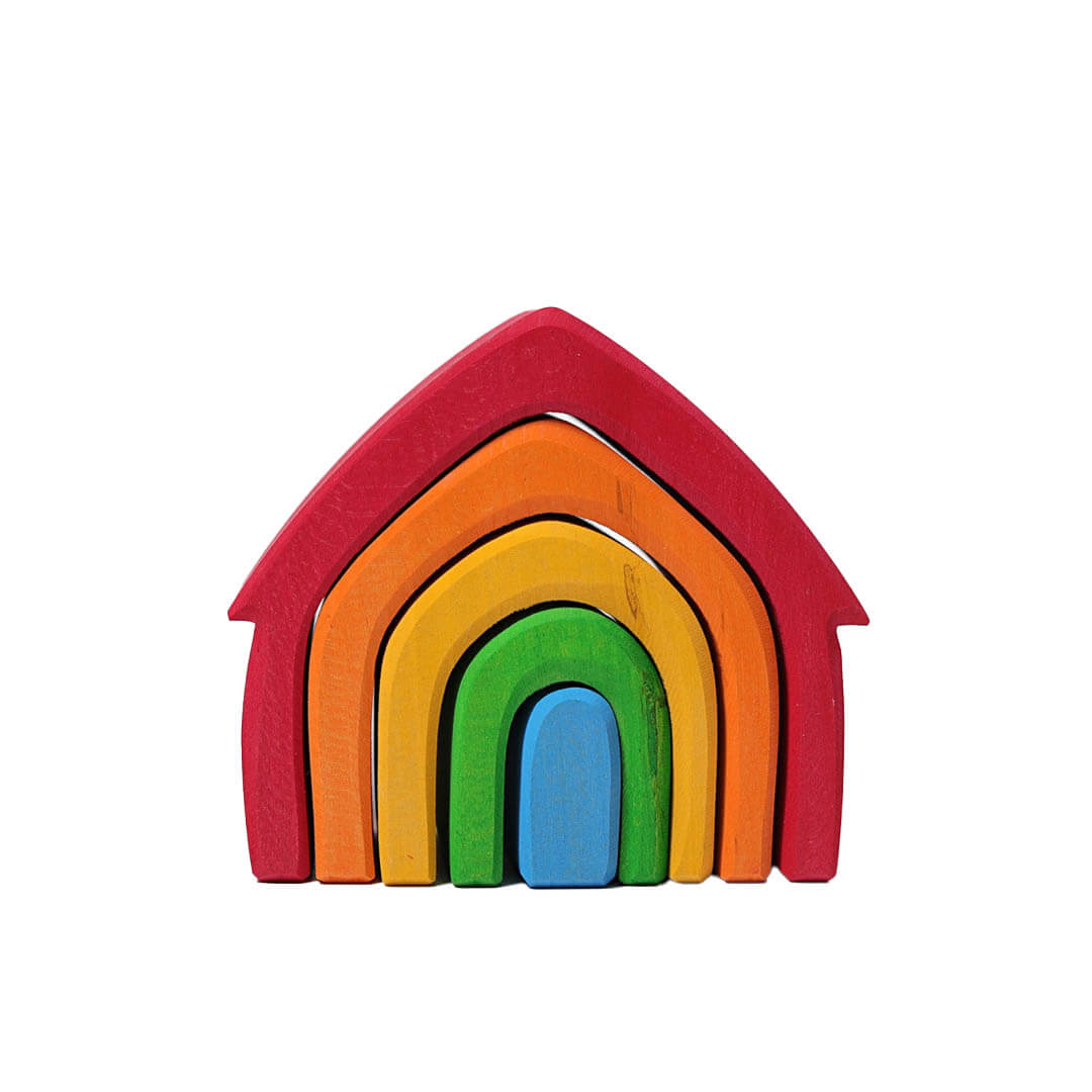 Wooden Rainbow Nesting House