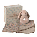 Bunny Rattle Baby Gift Set - Powder