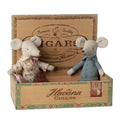 Grandma and Grandpa Mice in a Cigarbox