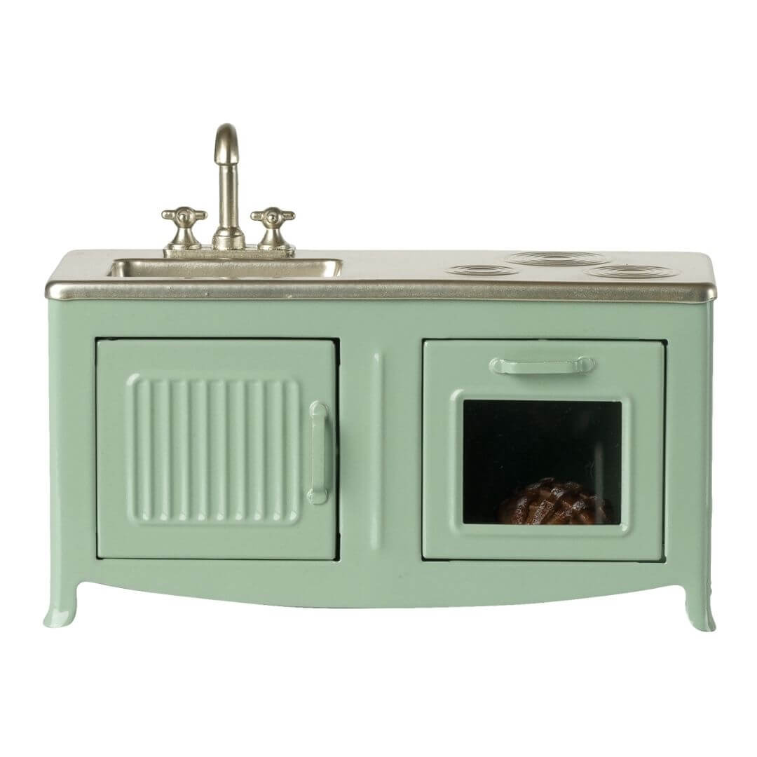 Vintage Mouse-Sized Kitchen - Blue or Mint