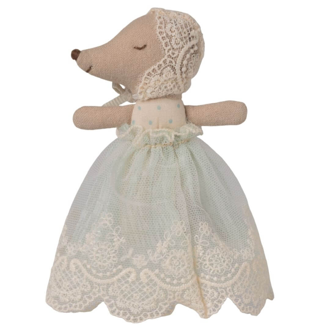 Sleepy-Wakey Baby Mouse in a Gown