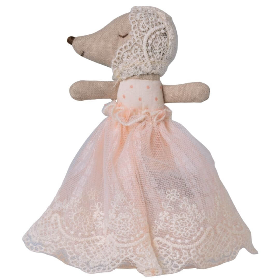 Sleepy-Wakey Baby Mouse in a Gown