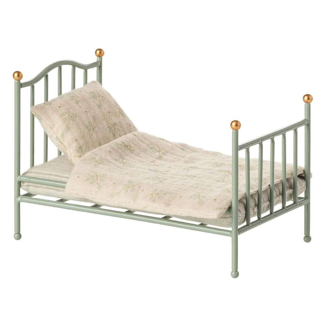 Vintage Mouse-Sized Bed - Mint