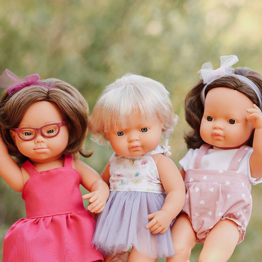 Realistic Montessori Doll - White Girl with Brown Hair