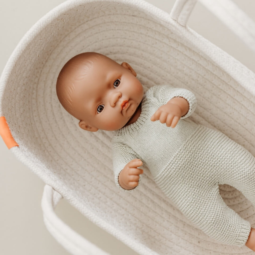 Sage Green Knit Doll Pajamas - 12''