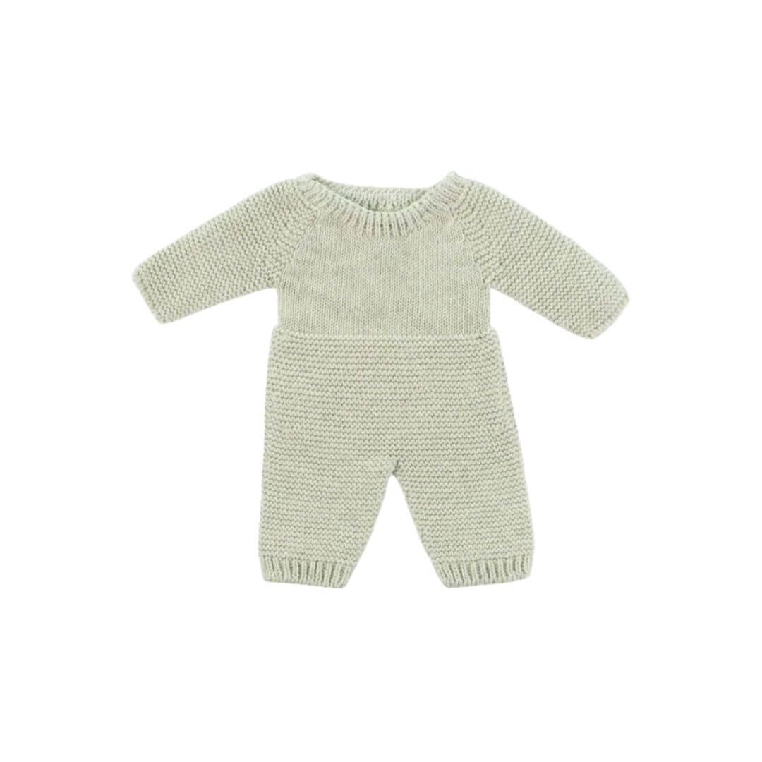 Sage Green Knit Doll Pajamas - 12''