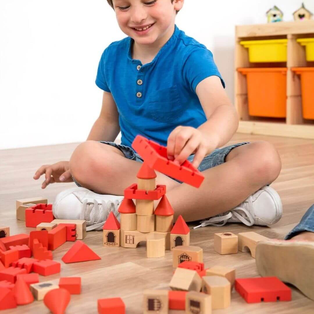 Wooden Castle Building Blocks Set