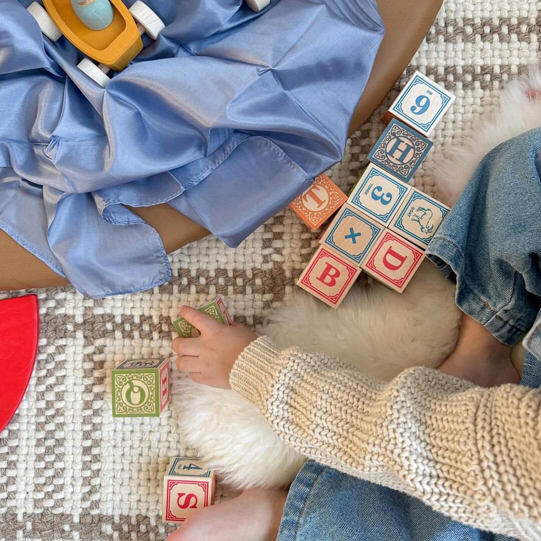 Classic Alphabet Blocks With Canvas Bag