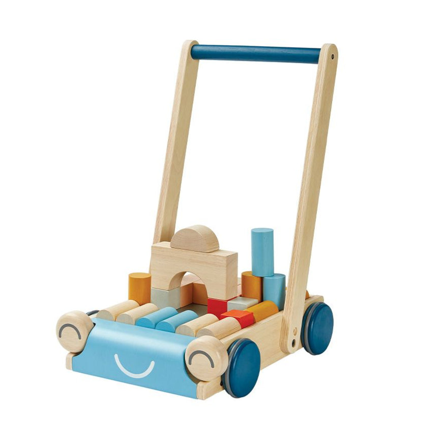Wooden Baby Walker & Block Set