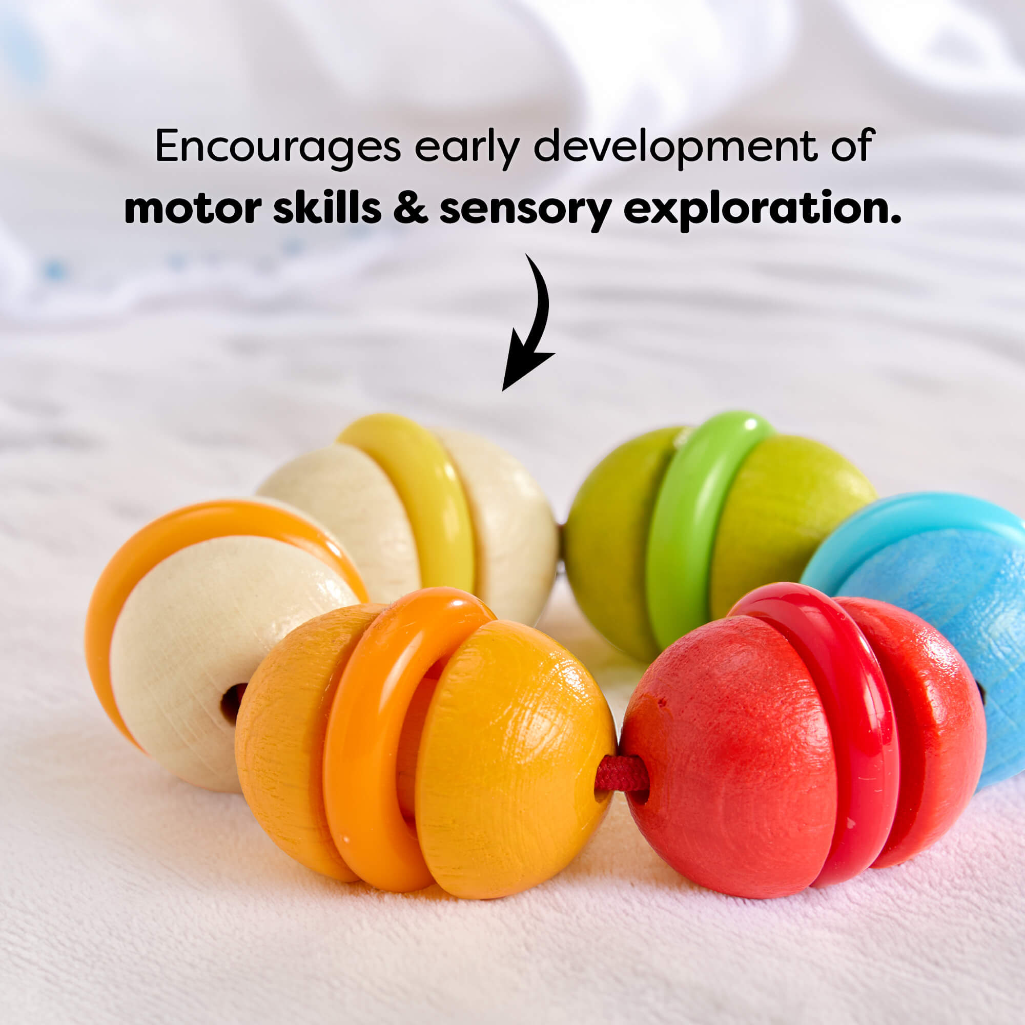 Rainbow Rattle Grasping and Teething Toy