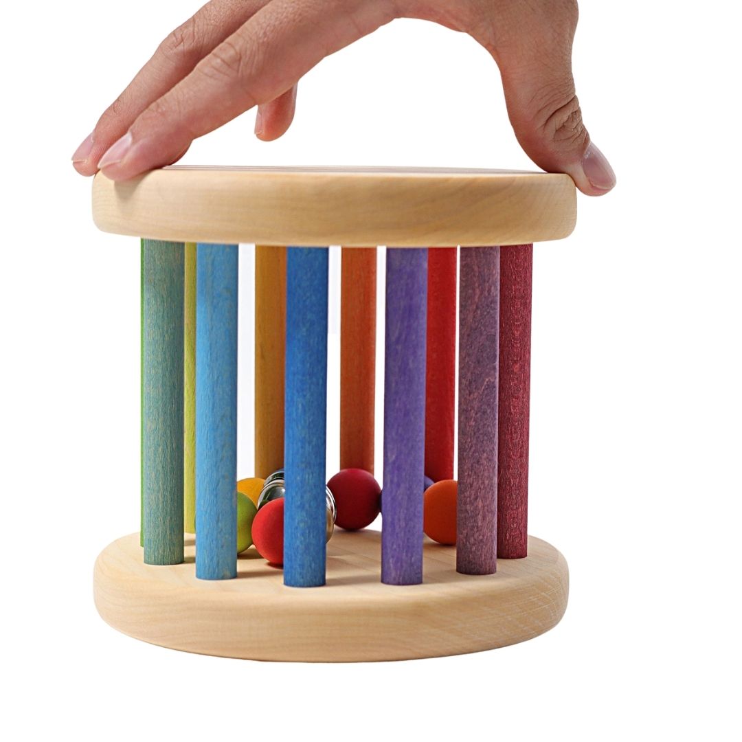 Wooden Rainbow Rolling Wheel
