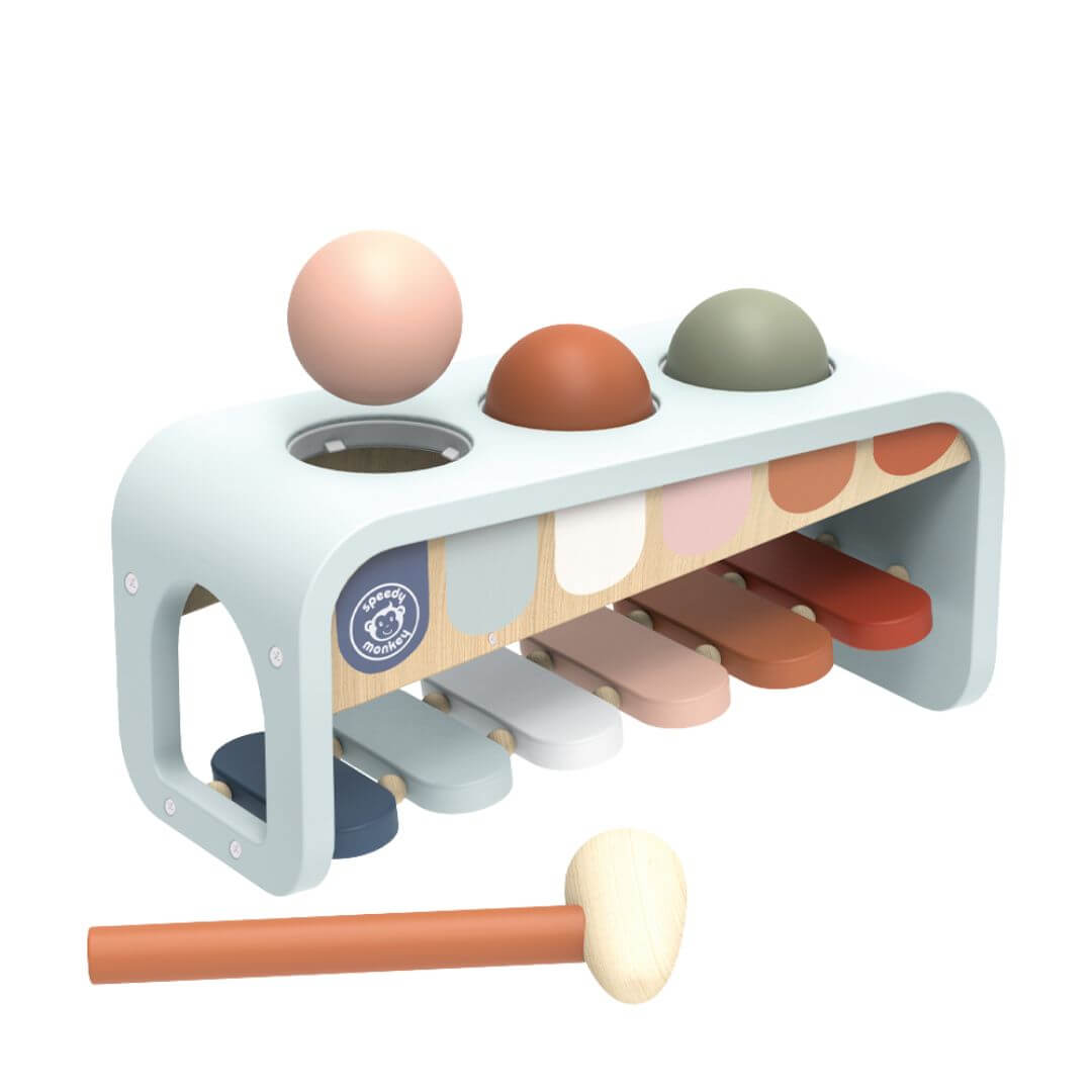 Wooden Hammer Bench & Xylophone