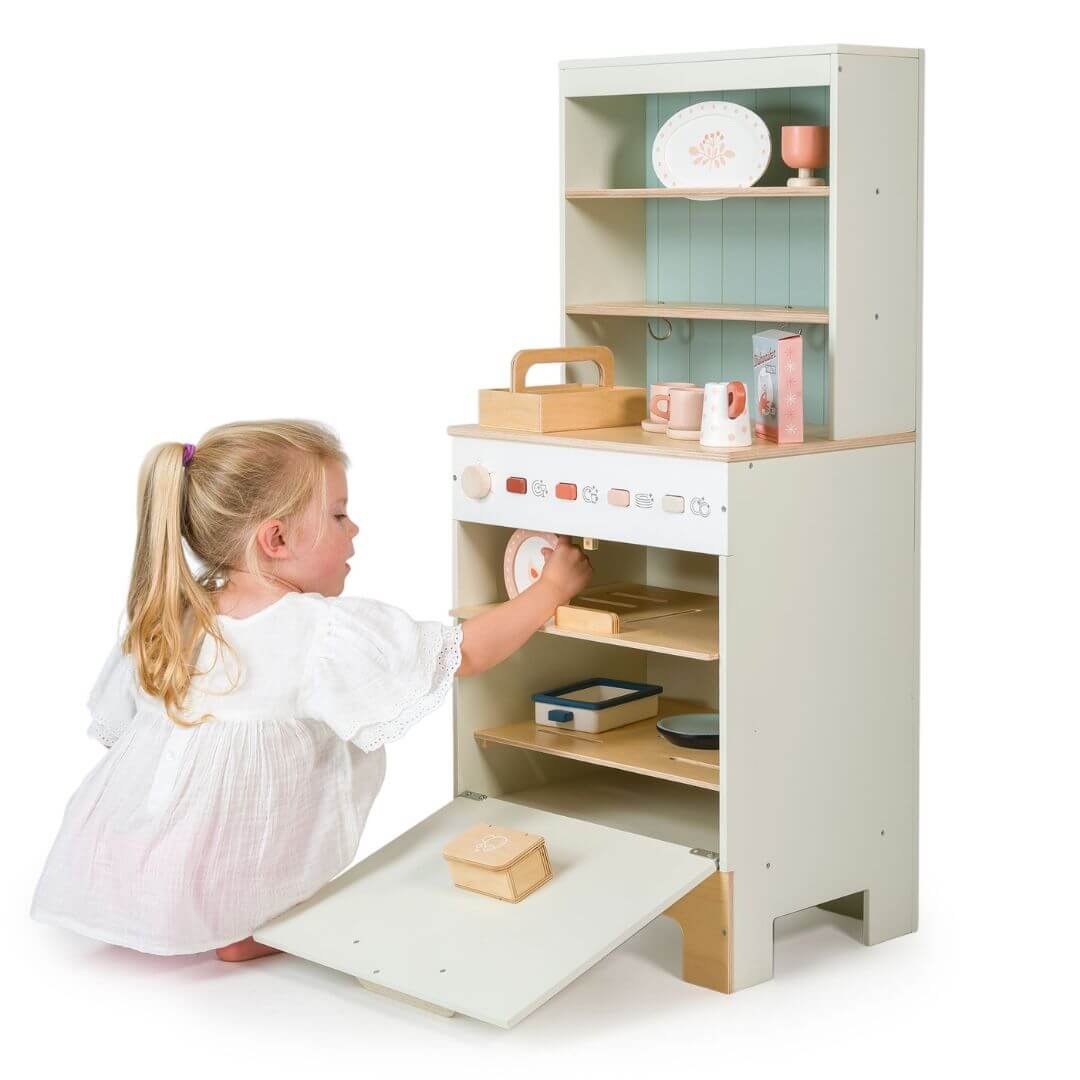 Wooden Kitchen Hutch and Dishwasher Playset