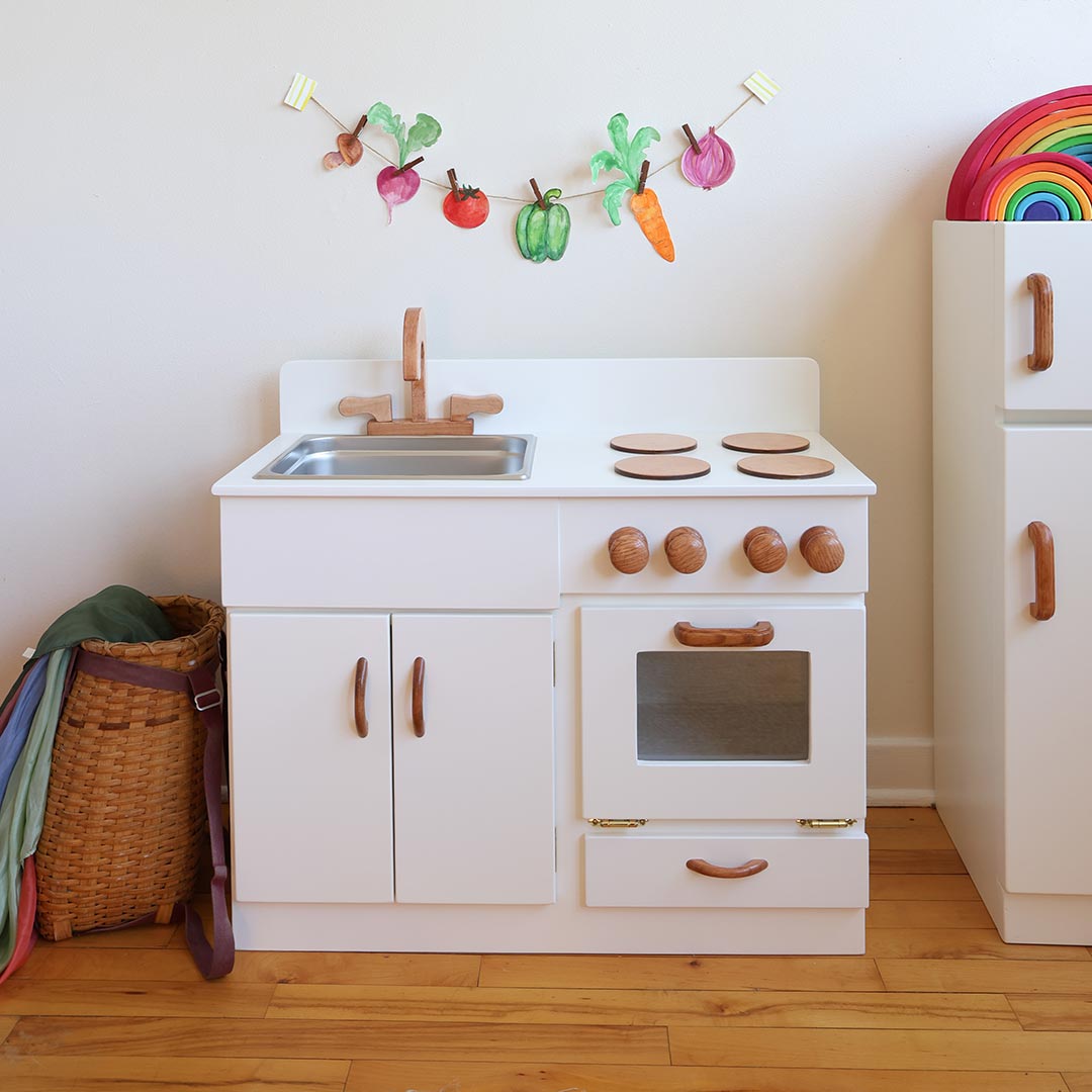 Classic Wooden Play Kitchen - White